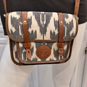 Nappa Dori Gray and Cream Crossbody Small Satchel Bag